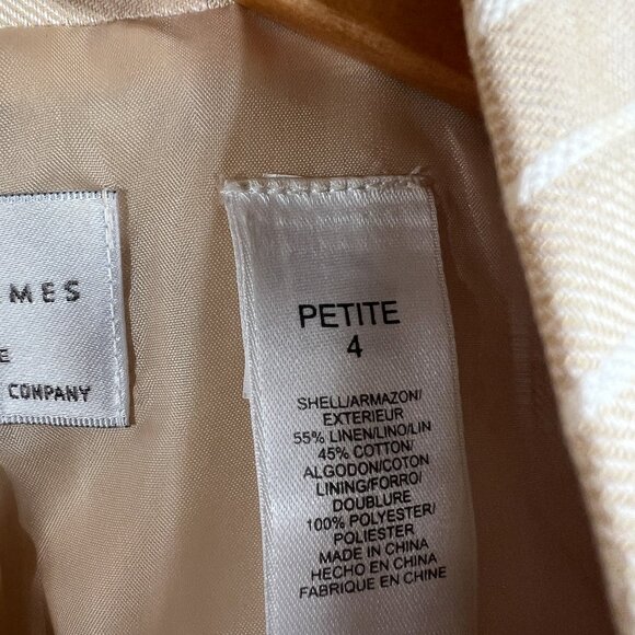 Emma James Beige & White Striped Jacket Sz 4P - Picture 4 of 4